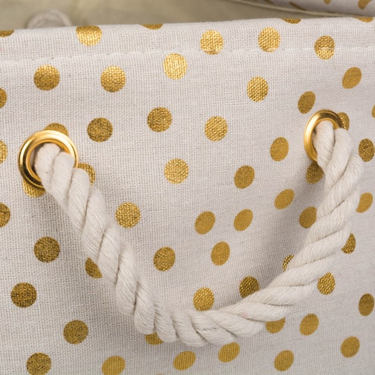 DII® 15" Round Dots Fabric Bin